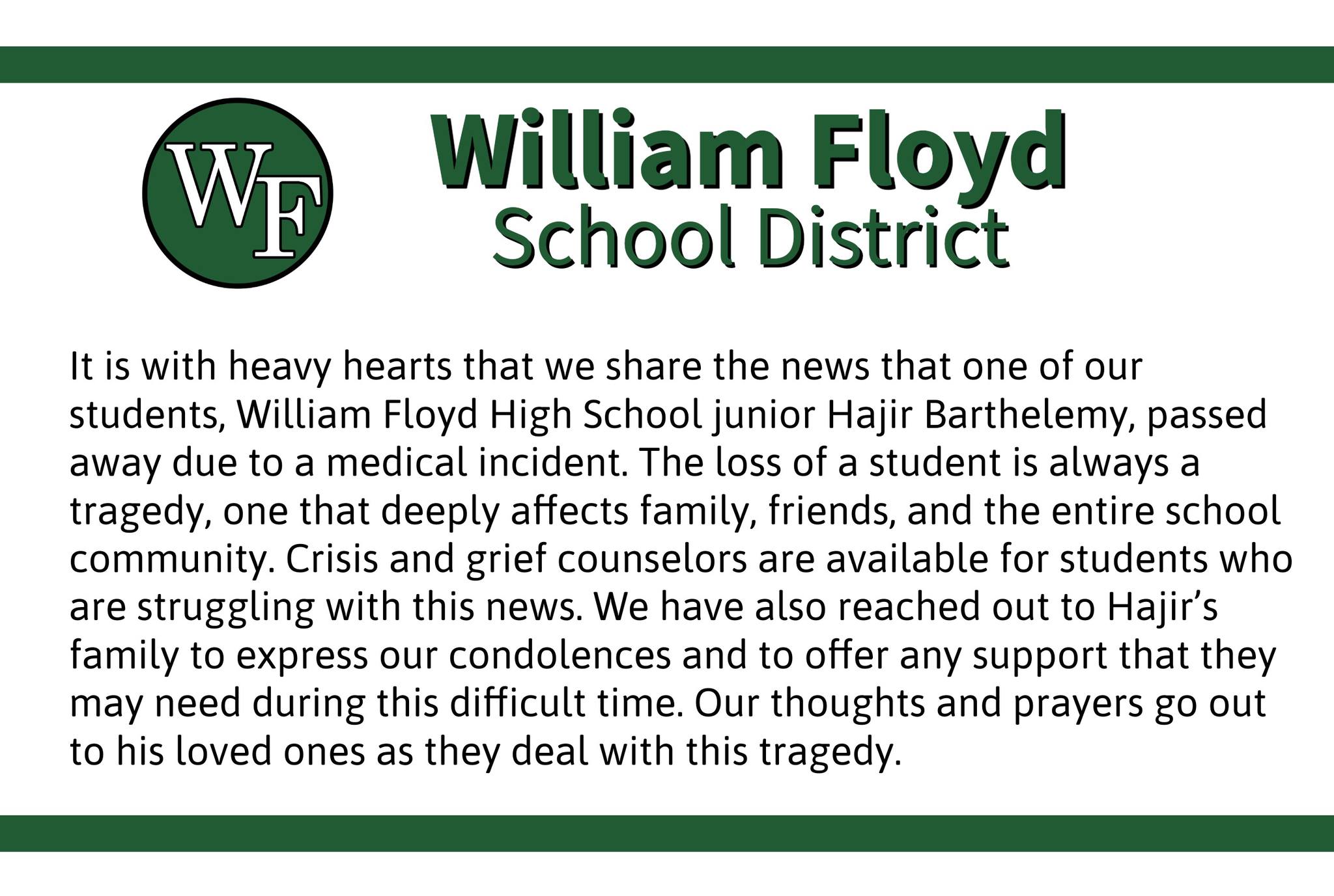 Hajir Barthelemy Obituary Brookhaven, NY, Death After Medical Incident; Family Mourn